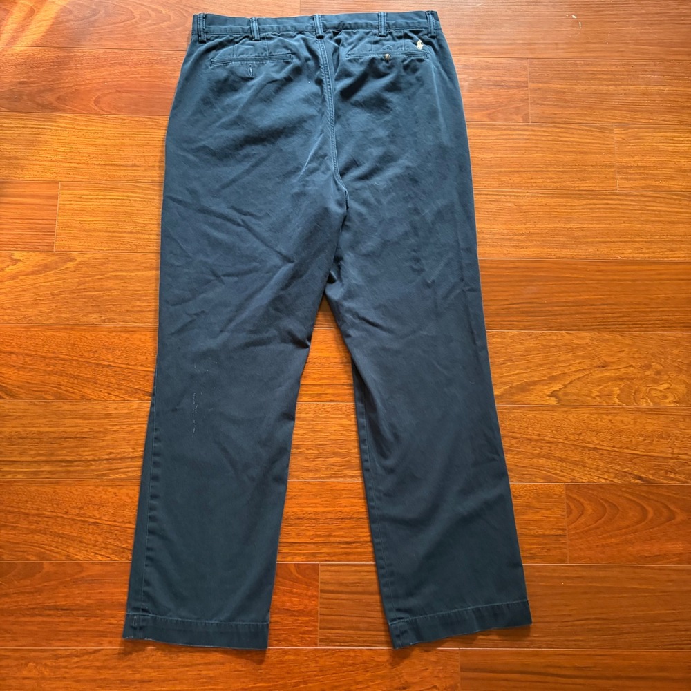 Polo Ralph Lauren Mens Chino Pants 36x32 Navy Blue Straight Leg Cotton Trousers